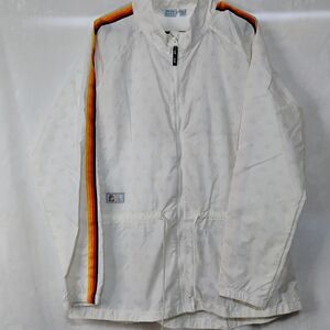 Aldi Gear Long Windbreaker Jacket Womens XL Vented Full Zip Rainbow Grocery G